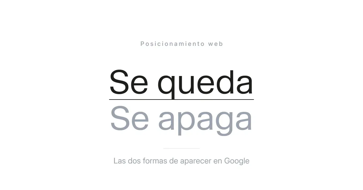 Dos formas de aparecer en Google: el posicionamiento organico se queda y el inorganico se apaga al dejar de pagar