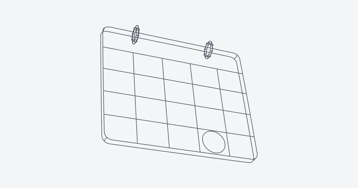 Calendario de sobremesa en 3D con un día marcado