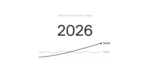 El año 2026 con una línea de señal ascendente frente a una línea de ruido plana